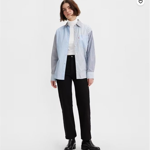 Levi's Premium Ribcage Straight Black Jeans W23L27 - Picture 3 of 12